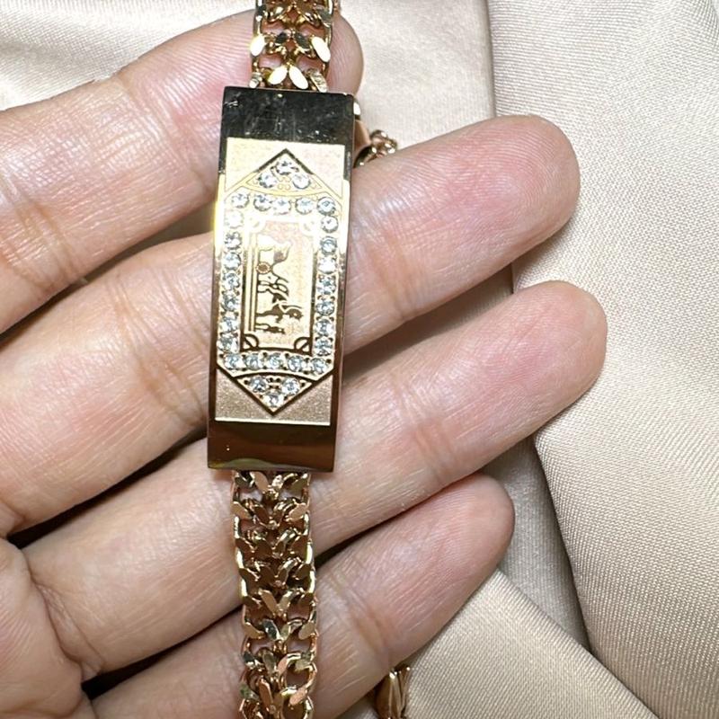 Gelang Rantai Plat Warna Rosegold Aksesoris Fashion 4