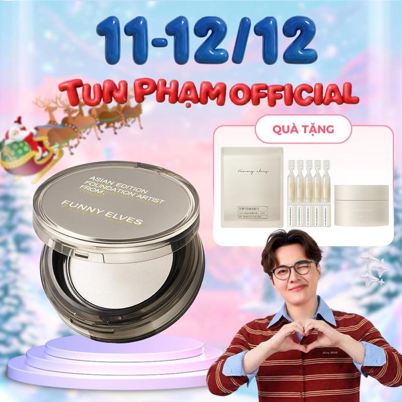 【Tunpham97×MegaLive FunnyElves phấn phủ kiềm dầu Thanh Sương giữ lớp nền lâu trôi mỏng nhẹ tự nhiên không xỉn màu không cảm giác phấn không mùi hạt phấn trong suốt hơi ánh nhũ 8g. Mua 1 tặng 3 SIÊU SALE 12.12