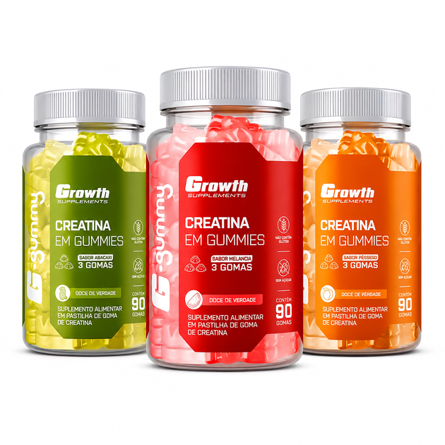 Creatina Em Gummies 90 Unidades | 3 Sabores | Gomas Mastigáveis | Praticidade Diária | Gummy
