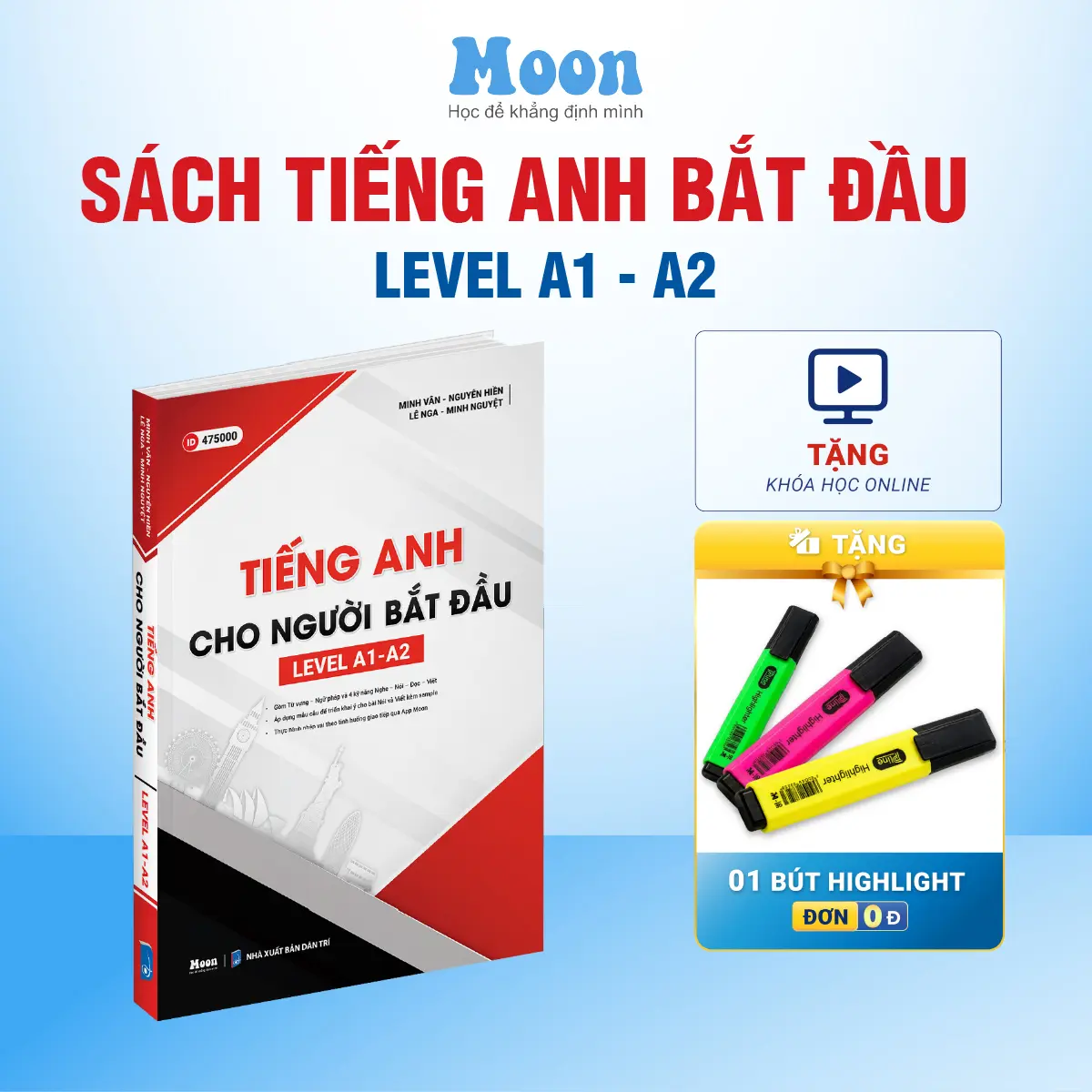 Sách Tiếng anh cho người mới bắt đầu Moonbook