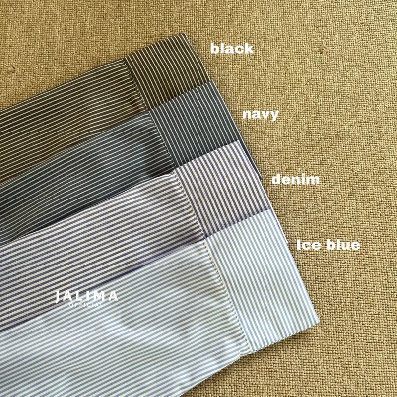 JALIMA Julia Top Kemeja Slim Fit Salur Stripe Tali Belakang 8