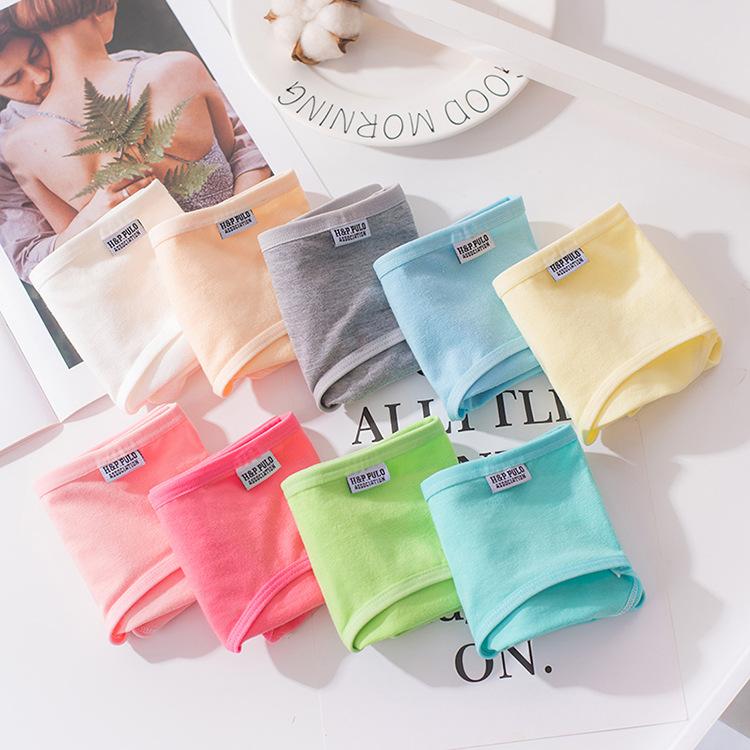 Underwear Women panties female student solid color mid-waist girl cute trousers girly panties Womenswear Comfort 1