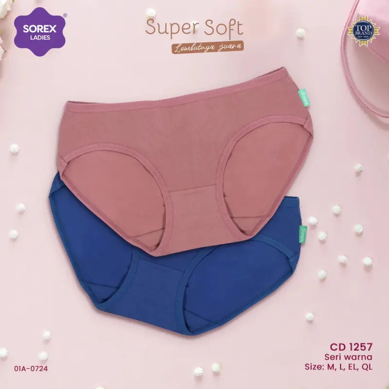 Sorex 1pcs CD Celana Dalam Wanita 1257 Super Soft Lembut Nyaman Dipakai 1