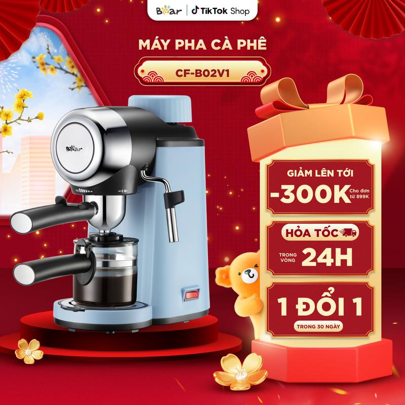 Ưu Đãi Sốc Máy Pha Cà Phê Tự Động BEAR Máy Pha Cafe Tự Động Máy Pha Cà Phê Espresso Pha Trà Giữ Ấm Liên Tục CF-B02V1