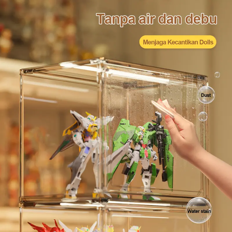 Action Figure Box Display BoxFull Acrylic Pop Mart Blind Box Toy Mainan Penyimpanan kotak  penyimpanan box  30×30×30cm tepak  sepatu buku ruang kerja blen  box labubu box  kotak  penyimpanan rok 20 batang kotak  penyimpanan charger hp kotak  sepatu 3