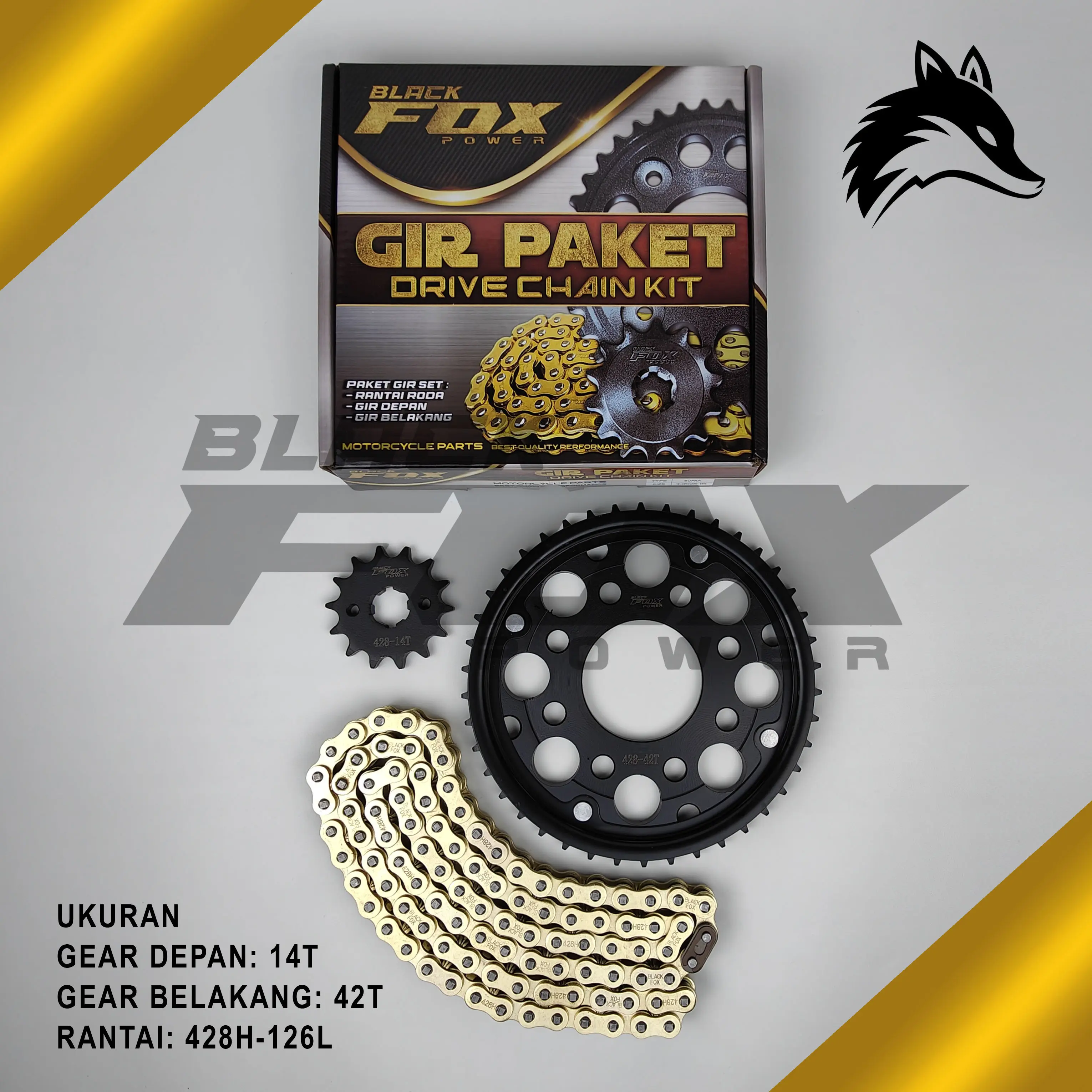 GEAR GIR SET  GIR PAKET MEGAPRO NEW MONOSHOCK F1 TIGER REVO CB VERZA 150 CB150R 14T 42T 428H 126L