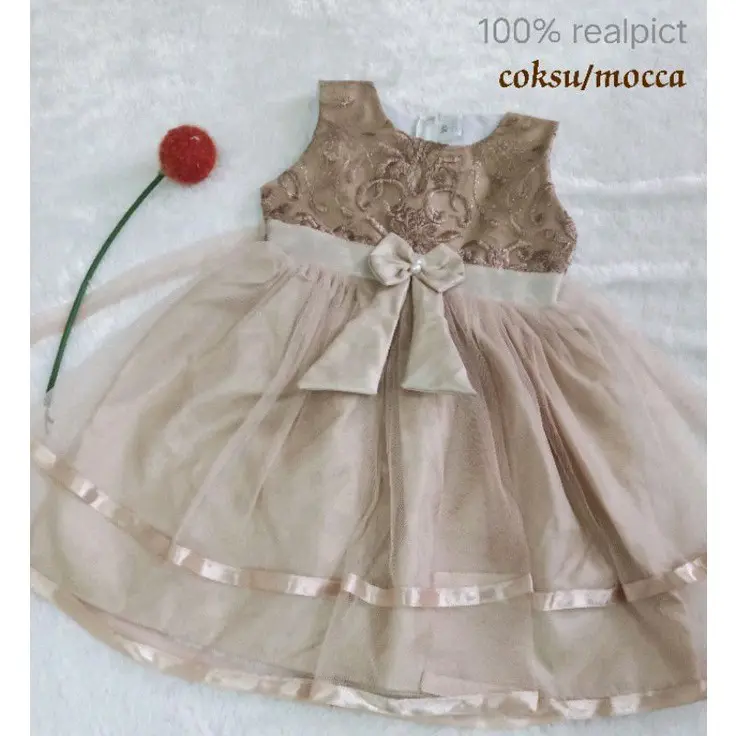 yukensi gaun mewah baju pesta Fashion Cantik overall dress bunga anak perempuan denim 5-6 tahun rosogold 10-11 tahun sage green yellow girl 2