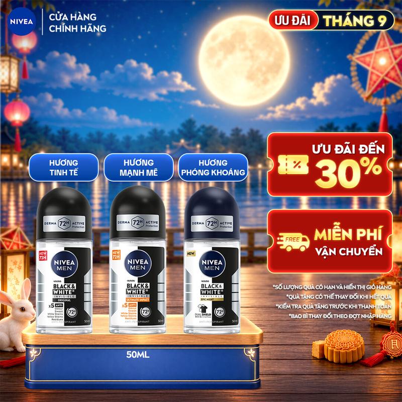 Lăn Khử Mùi Nam NIVEA MEN 50ml Ngăn Mồ Hôi & Mùi Cơ Thể 48H-72H - Deep…