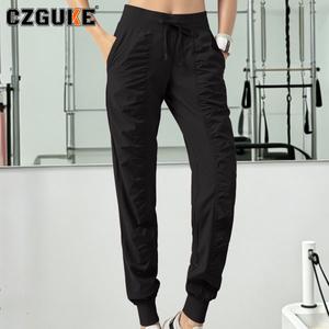 CZGUKE conjunto deportivo de dos pzas para mujer: pantalón y top, ligero, de secado rápido, transpirable, con pliegues, corte holgado y entallado, estilo casual, largo hasta el tobillo, para correr y fitness