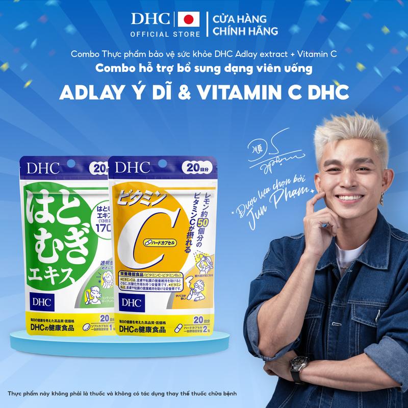 Combo TPBVSK DHC ADLAY EXTRACT + VITAMIN C HARD CAPSULE dạng viên uống hỗ trợ bổ sung Adlay Ý Dĩ & Vitamin C - DHC Nhật Bản chính hãng - Combo 20 Ngày và 60 Ngày