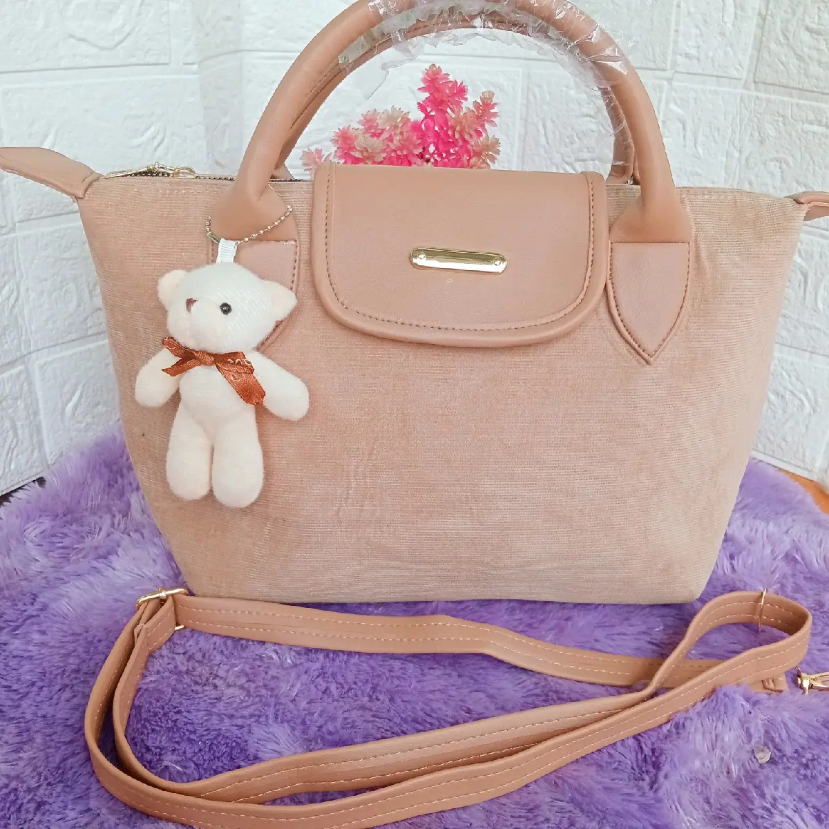 Tas Jinjing Wanita Kamoci Bahan Korduray Selempang