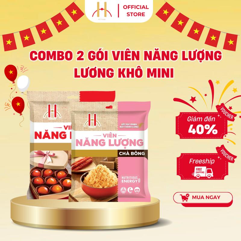 COMBO 2 GÓI Lương khô mini - Viên năng lượng HT-Food gói 400g Ăn Vặt