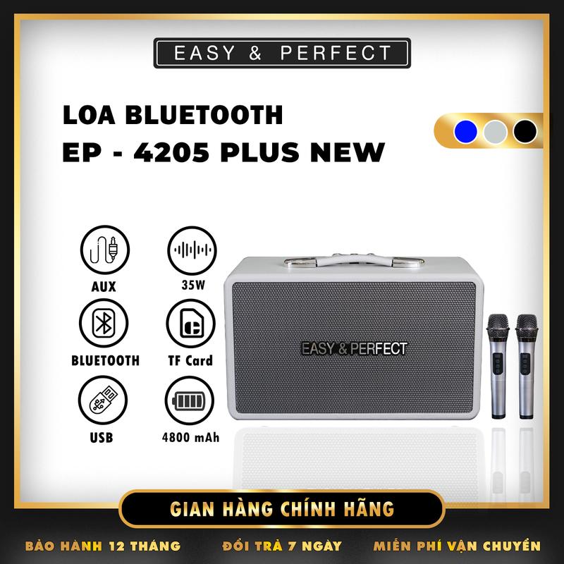 [E&P] Loa karaoke bluetooth EP-4205 PLUS NEW PHIÊN BẢN GIỚI HẠN, Kèm 2 Micro Cao Cấp Chống Hú, Hát Karaoke Cực Hay, Quai Da Chắc Chắn, Chính Hãng BH 12 Tháng Nghe Nhạc Củ Loa