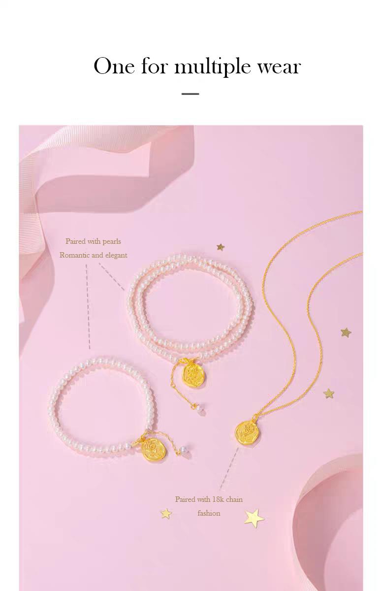 Product Introduction of 【Chow Tai Seng】18K Au750 Gold Rose Flower & Abacus Hot-selling Daily Fashion Pendant Necklace (with gift chain) 5