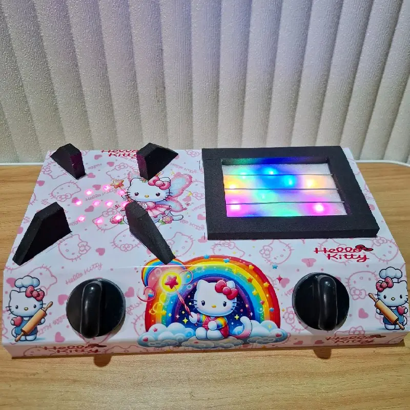 Mainan Masak Masakan Mini 1 Set Anak Hello Kitty dengan Kitchen Set Kompor Mini 2 Tungku dan Lampu LED - Toys dapur  miniatur mainan jualan Hadiah 5