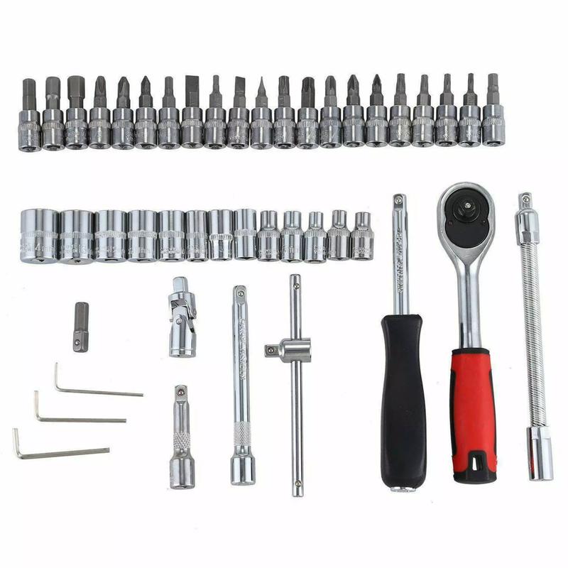 Product Introduction of 【SG Seller】Truslink 46Pcs Ratchet Wrench Socket Tools Set Metric 1/4'' Drive Screwdriver with Free Box Chrome Vanadium Tools Set Cr-V Mechanic for Car, DIY and Repair 2