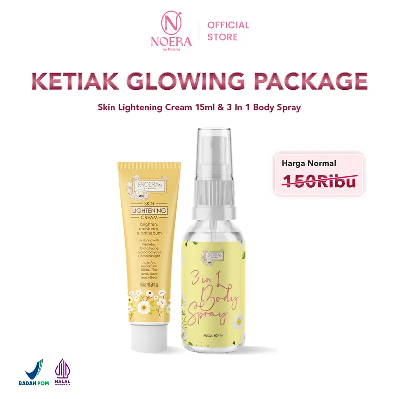 Paket Noera Skin Lightening Cream 15ml & Noera 3 in 1 Body Spray 0
