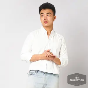 Kemeja Pria Lengan Panjang Polos Putih White Oxford Slimfit Casual Pasti Promo