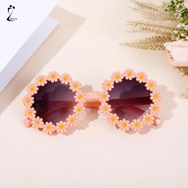 【lingerly】Kacamata Hitam Anak Perempuan Kacamata Hitam Bunga Indah Touring Seaside Daisy Sunglasses Z 3