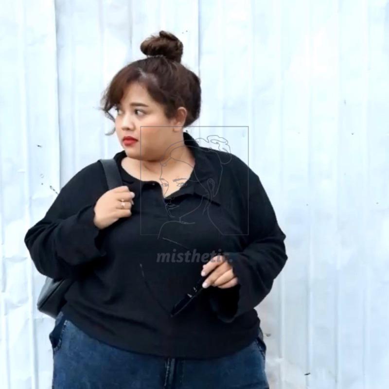 Livy Polo Shirt/ Kaus Polo Big Size/ Polo Shirt Big Size/ Crop Shirt Big Size/ Crop Shirt Jumbo/ Crop Shirt LD130/ Crop Shirt LD120/ Crop Shirt Lengan Panjang/ Baju Crop Lengan Panjang/ Kaos Jumbo Lengan Panjang/ Crop Shirt Lengan Panjang Jumbo 2