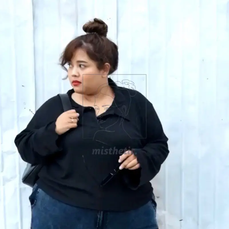 Livy Polo Shirt/ Kaus Polo Big Size/ Polo Shirt Big Size/ Crop Shirt Big Size/ Crop Shirt Jumbo/ Crop Shirt LD130/ Crop Shirt LD120/ Crop Shirt Lengan Panjang/ Baju Crop Lengan Panjang/ Kaos Jumbo Lengan Panjang/ Crop Shirt Lengan Panjang Jumbo 2