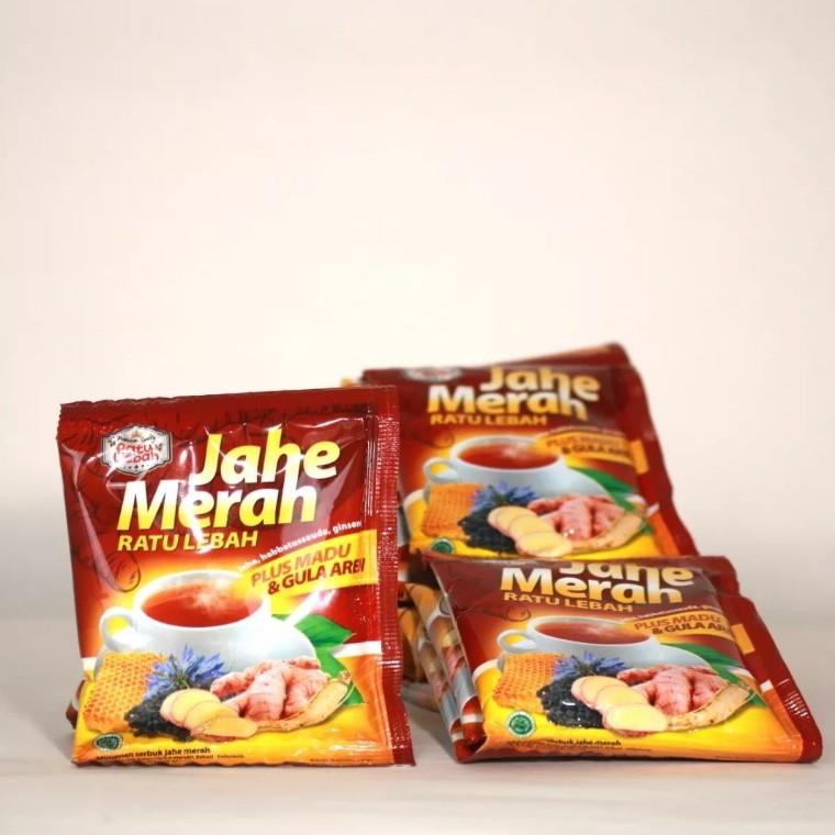 Jahe Merah Ratu Lebah Plus Madu & Gula Aren - 1 Renceng Instan 4
