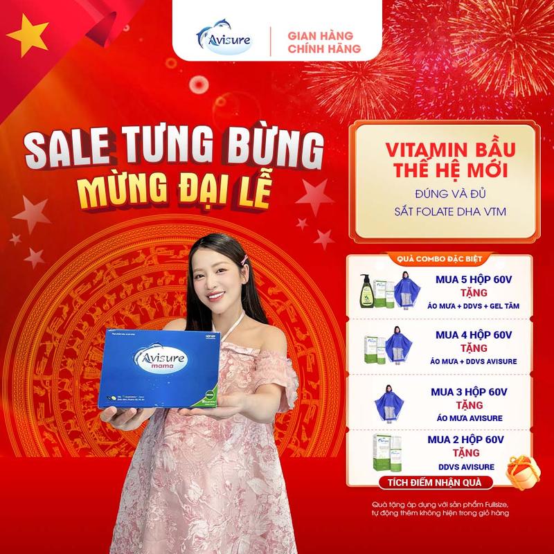(Tích điểm nhận quà ) Avisure Mama hộp 60v  cung cấp Sắt, Quaterfolic, DHA và các vitamin cho mẹ bầu