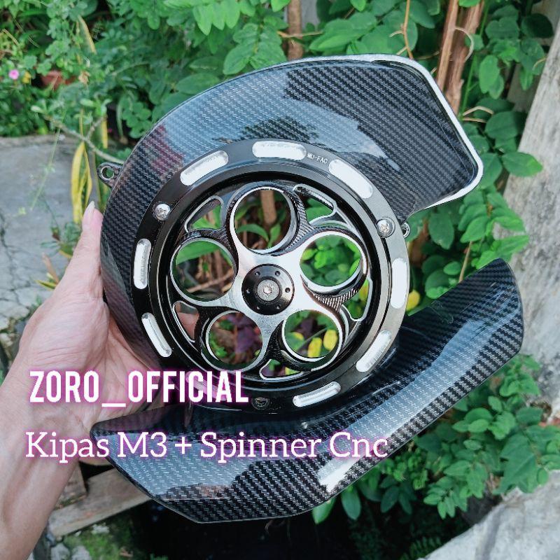 Product Introduction of Spinner Cnc Cover Tutup Kipas Carbon Mio M3 / Mio 125 / Mio Z / Soul Gt 125 New / Fino 125 / Xride 125 / Mio S ZORO 1