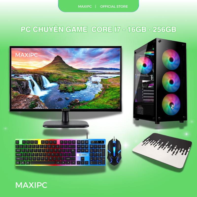 PC Gaming Core i7 – RAM 16GB – SSD 256GB Có Card Rời pc 2 màn hình