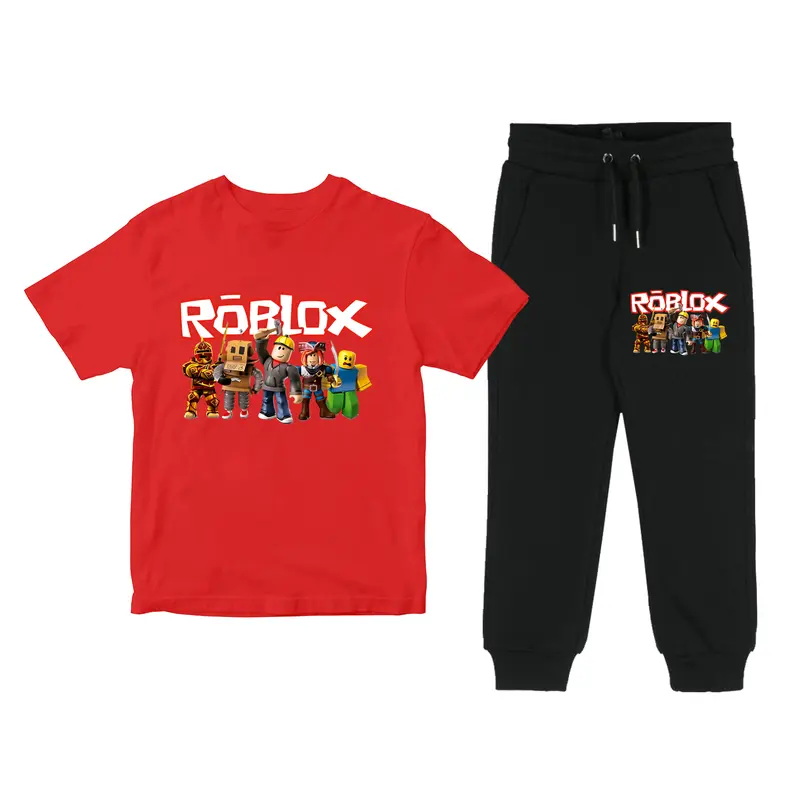 Setelan Anak Kaos Dan Celana Roblox - Set Baju Roblox Anak - Baju Game Roblox 2