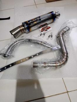 Product Review of Knalpot Samlong Original Alligator Halfblue New Emblem [ inlet 38 mm ] free triplat Nmax Aerox Beat Mio Scoopy Vario Pcx lexy Xride fino Fazio Freego dll Bracket Laser Motor Motorcycle from ** 0