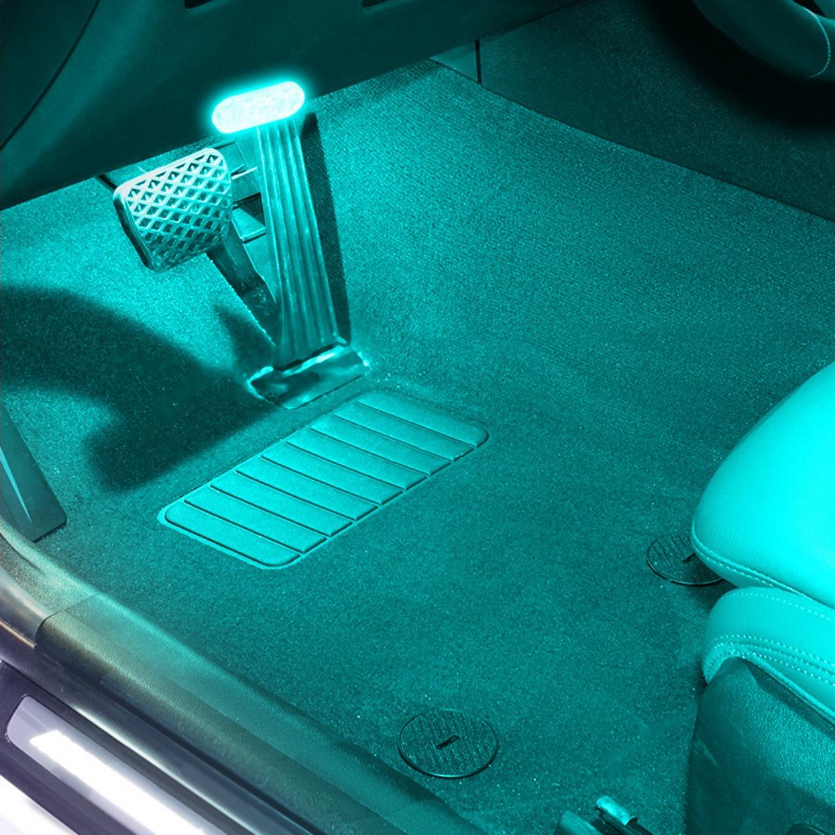 Lampu Plafon Mobil LED 7 Warna RGB Tempel Sentuh Interior Plapon Car Baterai Isi Ulang USB Mini Ringkas 6 Manik Lampu 5V 150mA 40 Menit Pengisian 2,5 Jam Pencahayaan