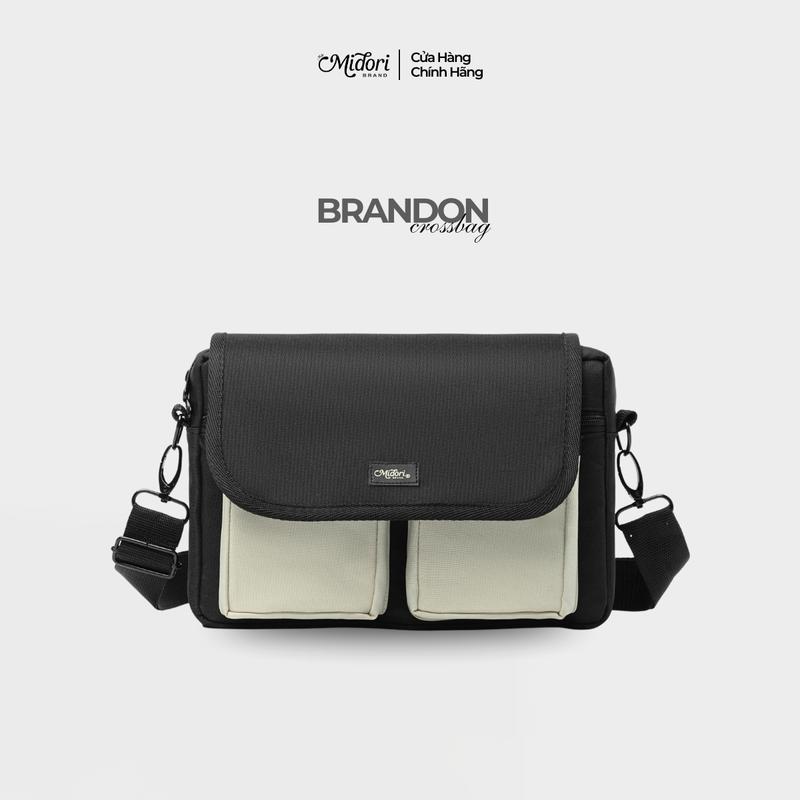 Túi Đeo Chéo Nhiều Ngăn BRANDON Thời Trang Cao Cấp Nam Nữ Đi Học Đi Làm | MIDORI FOR MAN