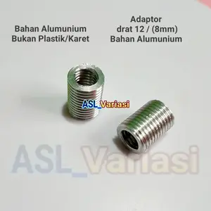Adaptor drat 12 / M8 Shift Knob buat l300 uplung Tuas Persneling Mobil matic tanpa tombol Variasi Material Alumunium yang dratnya kecil