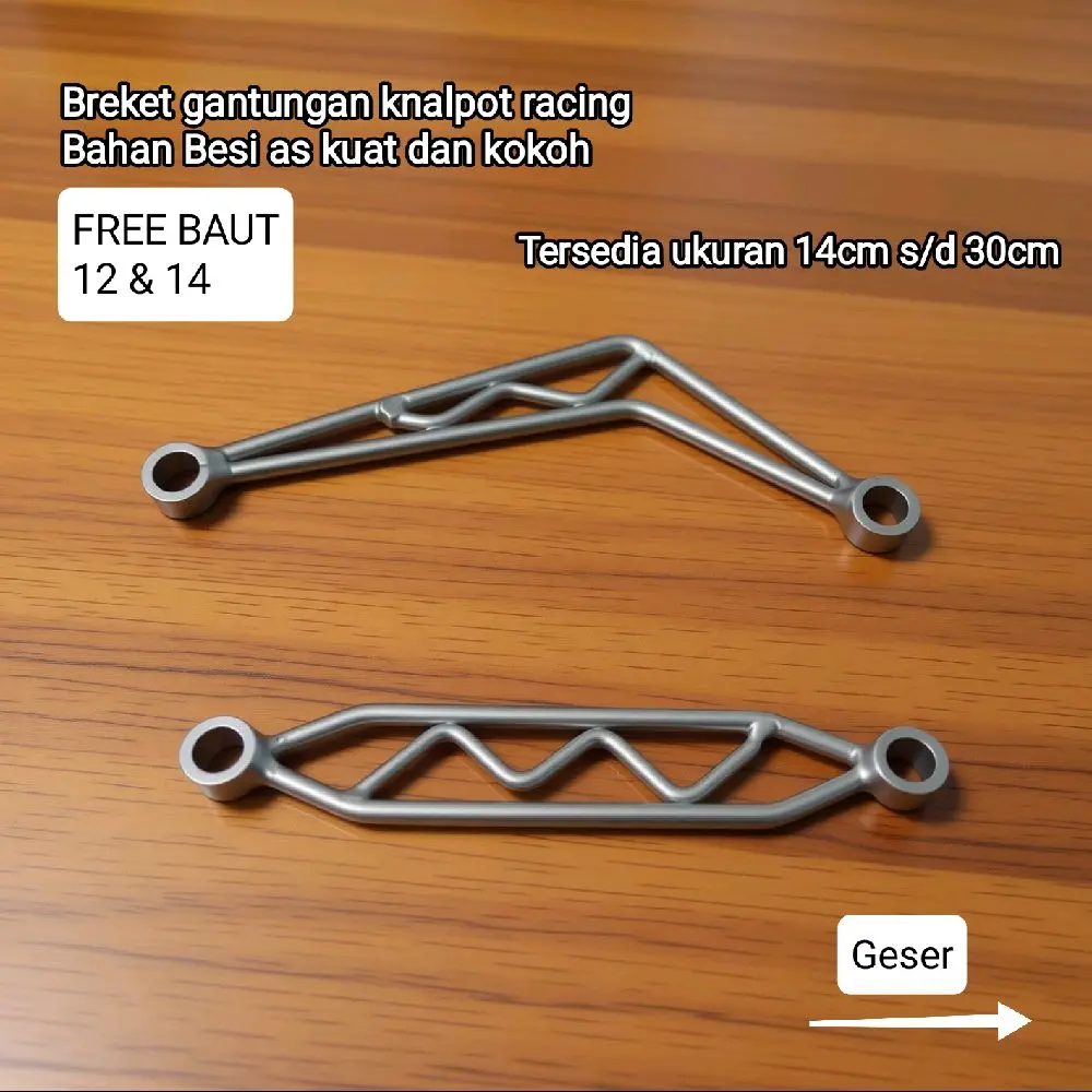 Breket knalpot racing universal breket model sutet free baut+mur 12&14