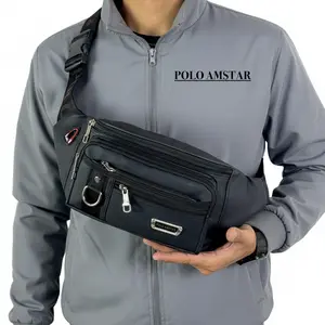 Waistbag Waterproof Bahan Bimo Terbaru Polo Amstar RDP Terlaris Pinggang Pria