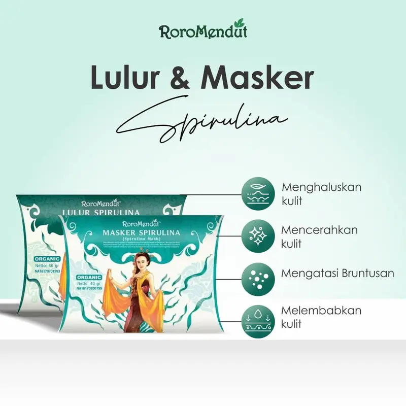 Roro Mendut Lulur Masker Spirulina Untuk Wajah Bruntusan 0