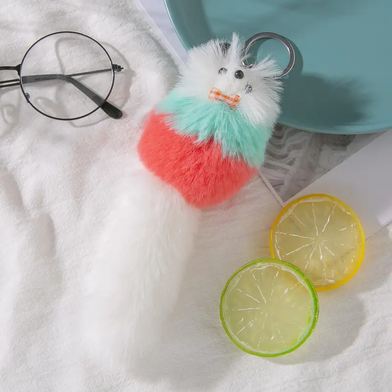 Plush Eight-Tailed Fox Keychain/Car Key Chain, Cute Plush Pendant