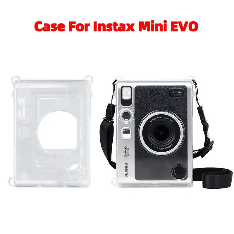 Protective Case Clear for Instax Mini EVO Camera Carrying Case with Removable Shoulder Strap