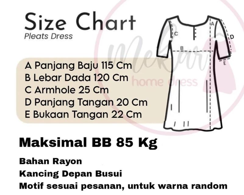 Product Introduction of DASTER HARIAN-Daster Premium Model Lowo LD 130 cm Bahan Rayon Adem Resleting Depan Busui Bumil Daster Ibu Ibu 0