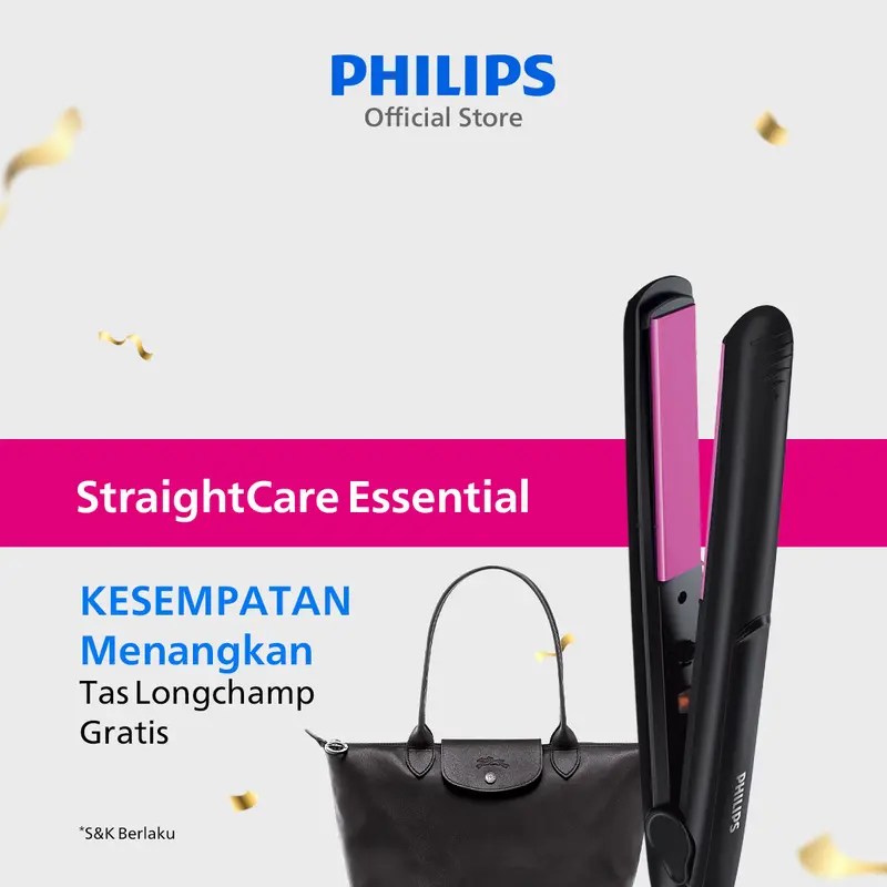 Philips Straightener StraightCare Essential Catokan Rambut Rambut  Lurus dengan Perlidungan PSB2Y76