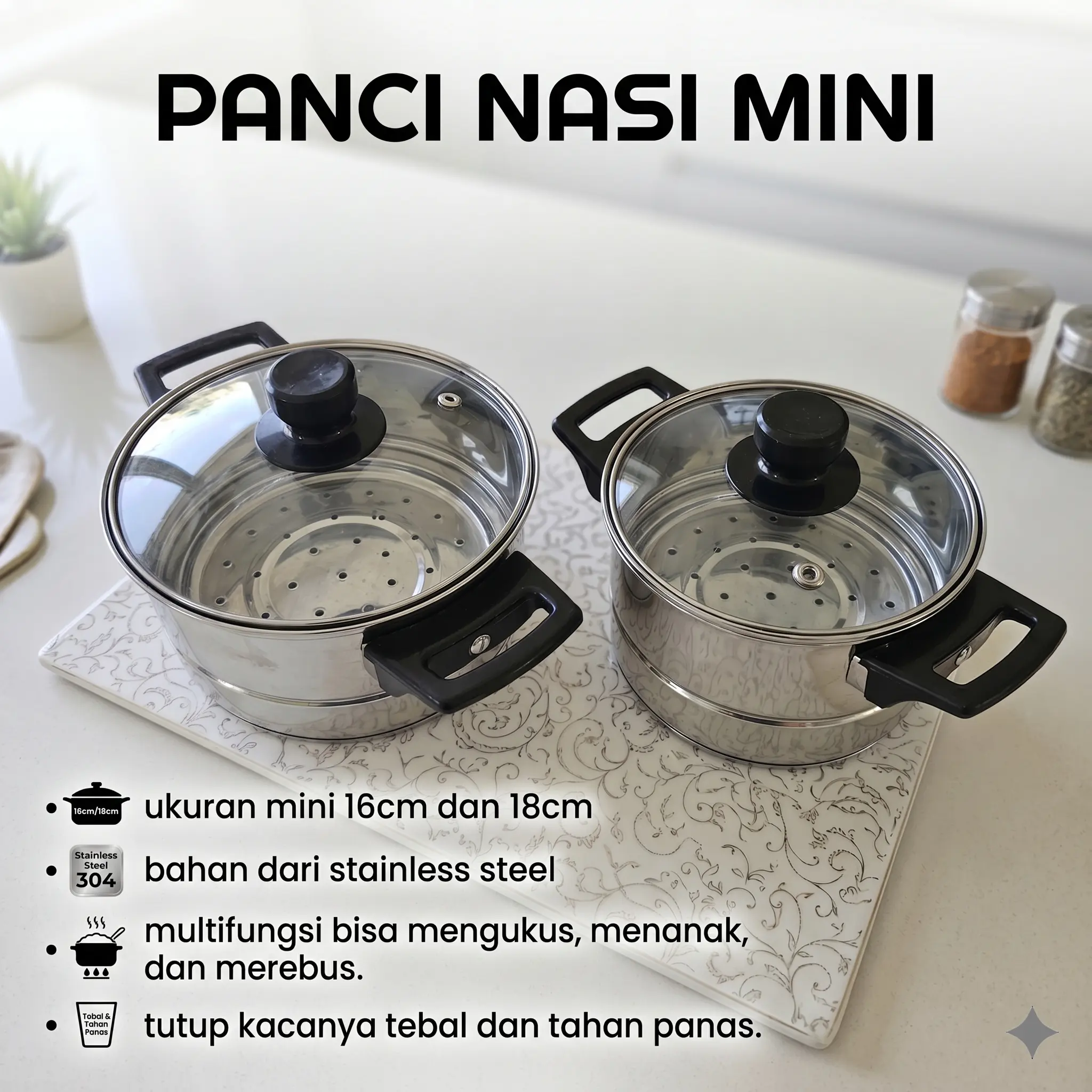 Panci Kukus Kecil Ukuran 16cm Dan Ukuran 18cm