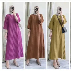 GAMIS LUCIA KNIT HORNET LD 120 LENGAN 7/8 BISA COD