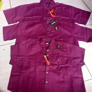 kemeja couple ayah & anak warna BURGUNDY katun sigaret premium (HARGA SATUAN)