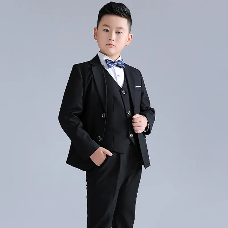 Justblack Setelan Jas Blazer Anak Laki-laki Umur 2-13 Tahun Basic List Putih Kancing Dua Terbaru 0