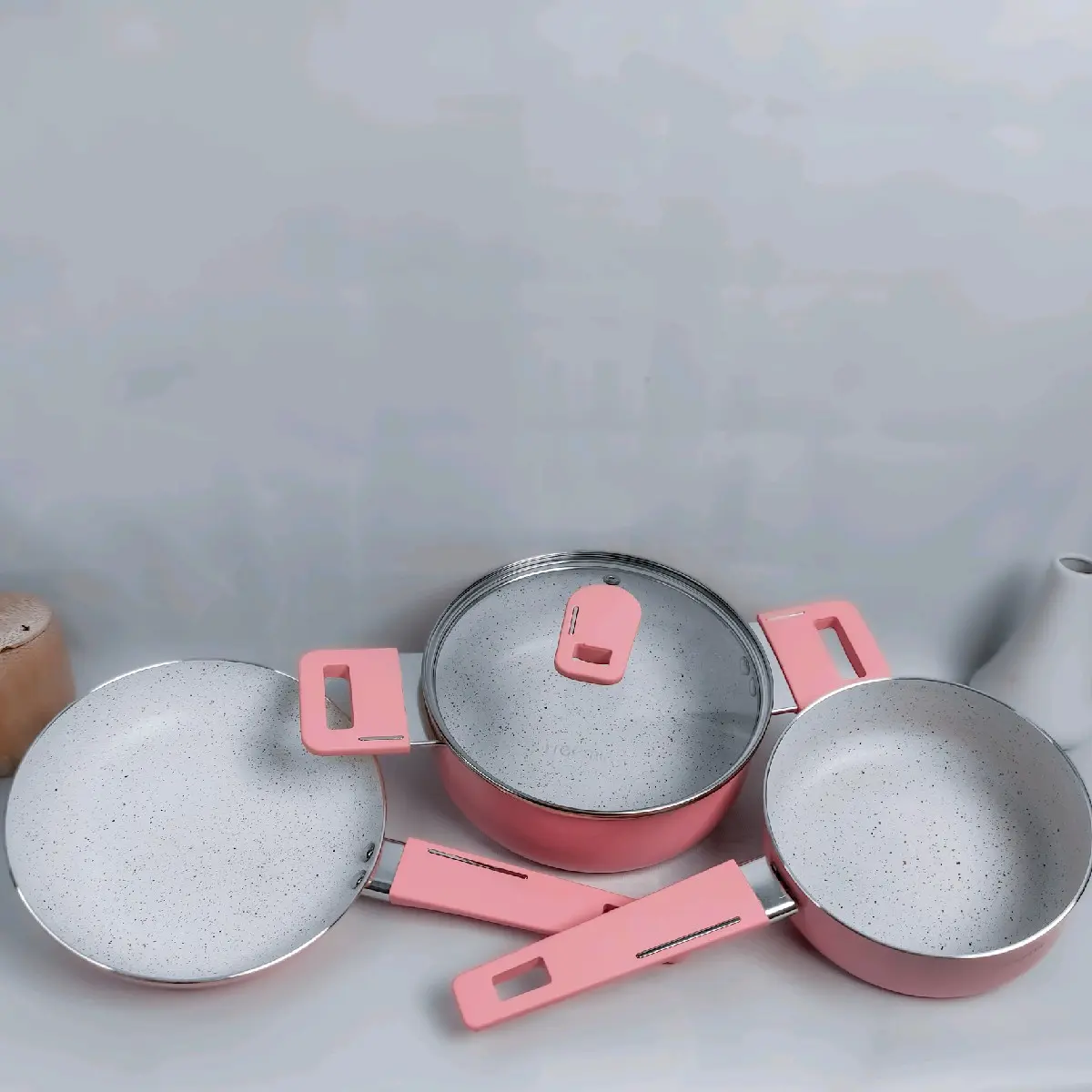 Set Panci Seri Pink (freemir) Aluminium Dapur Merah