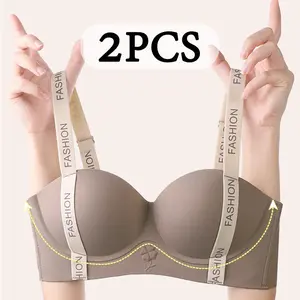 2PCS BH Wanita Lembut & Ringan Bra Tanpa Kawat Seamless, Tidak Meninggalkan Bekas S-2XL-2401
