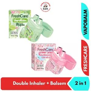 FreshCare Vapobalm Matcha Sakura - Balsem & Double Inhaler 2in1 dengan Aroma Segar Cocok untuk Masuk Angin Batuk dan Pegal Pegal Halal Indonesia