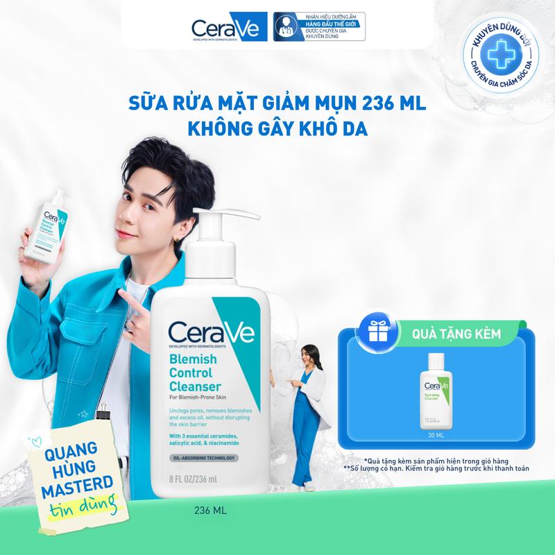 Sữa rửa mặt giảm mụn CeraVe Blemish Control Cleanser 236ml. Sữa rửa mặt dịu nhẹ…