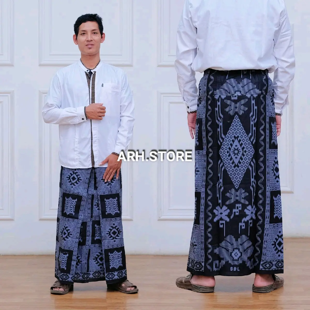 Sarung instan dewasa Pria Wanita Muslim Santri Motif Batik Katun Tenun Hitam Putih Mukena Rayon Nyaman Kain Pekalongan seragam